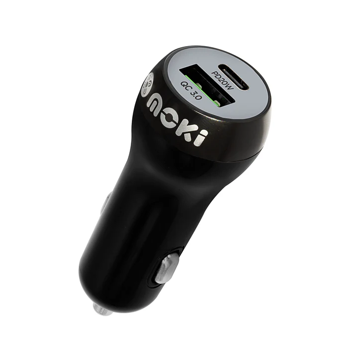 Moki PD & QC Car Charger - Type-C 20W + USB QC 3.0