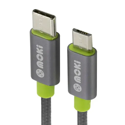[MOKI_ACC-MTCMB90] Moki Type-C to MicroUSB SynCharge Braided Cable
