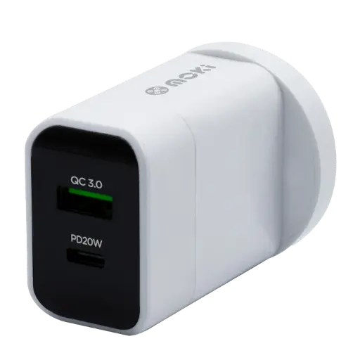 [MOKI_ACC-PDWCUSB] Moki PD & QC Wall Charger 20W - QC 3.0 USB + PD Type-C